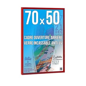 Cadre personnalisé déco 50x70cm couleur rouge