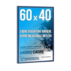 Cadre avec logo déco 60x40cm couleur bleu