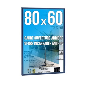 Cadre publicitaire déco 60x80cm couleur bleu