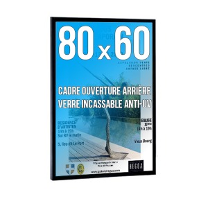 Cadre publicitaire déco 60x80cm couleur noir