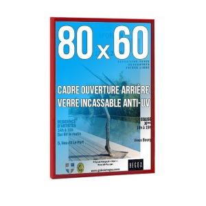 Cadre publicitaire déco 60x80cm couleur rouge