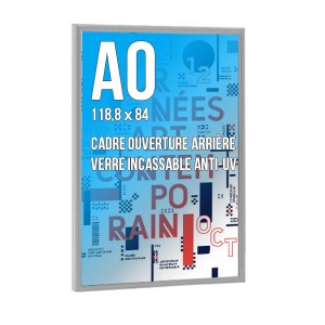 Cadre publicitaire déco A0 couleur alu anodise