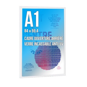 Cadre publicitaire déco A1 couleur blanc