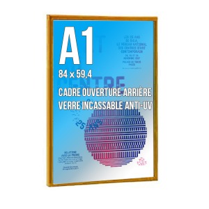 Cadre publicitaire déco A1 couleur doré