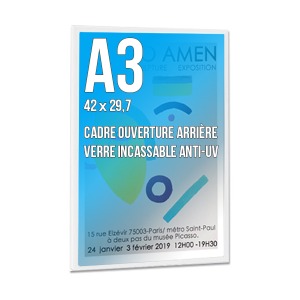 Cadre personnalisable déco A3 couleur blanc