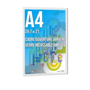 Cadre publicitaire déco A4 couleur blanc