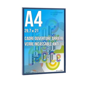 Cadre avec logo déco A4 couleur bleu