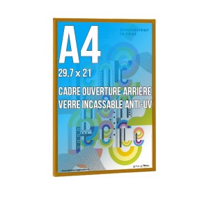 Cadre personnalisable déco A4 couleur doré