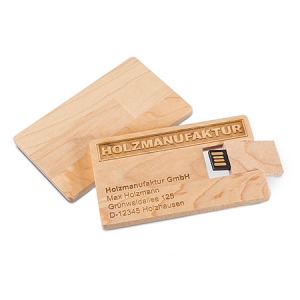 Carte USB personnalisée en bois