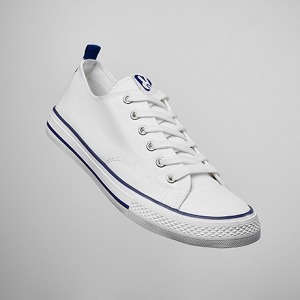 Chaussures de tennis / sneakers personnalisables classiques en toile avec semelle en caoutchouc blanc décorée de lignes colorées