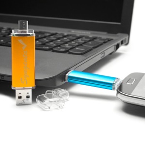 Clé USB personnalisée OTG double embout (USB classique et micro USB)