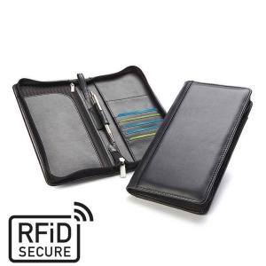 Compagnon de voyage personnalisé zippé anti-RFiD en cuir Nappa Sandringham