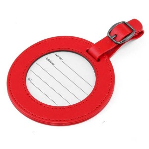Etiquette à bagage ronde en PU