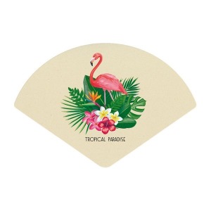 Éventail publicitaire en canne à sucre