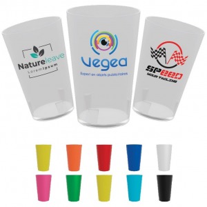 Gobelet réutilisable avec logo 25cl translucide