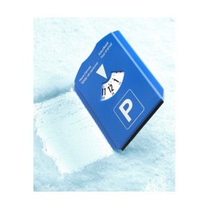 Gratte-neige et disque de stationnement publicitaire