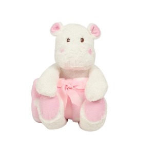 Peluche hippopotame personnalisée et couverture