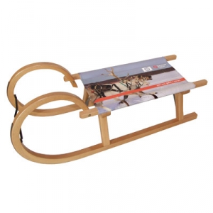 Luge publicitaire en bois
