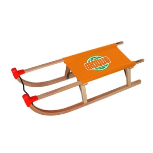 Luge publicitaire en bois