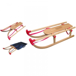 Luge publicitaire en bois