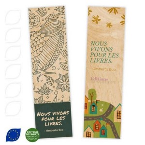 Marque-pages publicitaires en bois