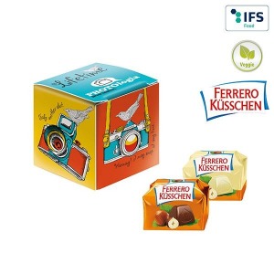Mini-cube publicitaire avec un Ferrero Küsschen publicitaire