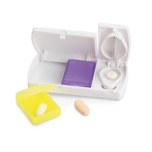 pilulier personnalisable 4 cases couvercle pivotant