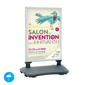 Panneau Cadro-clic avec logo 4 ressorts B1 100x70 + base lestable gris