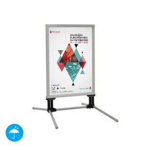 Panneau Cadro-Clic personnalisé 4 Ressorts B2 70x50 + Base Métal GRIS