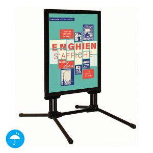 Panneau Cadro-Clic publicitaire 4 Ressorts B2 70x50 + Base Métal NOIR