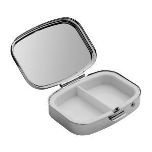 Pilulier personnalisable métallique 2 cases
