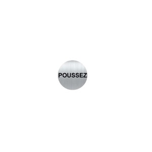 Plaque Picto personnalisé Alu Rond 80 mm POUSSEZ (Palu 8)