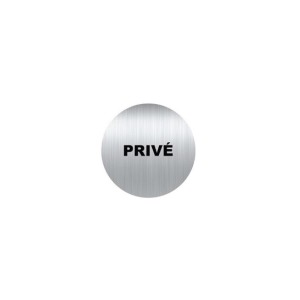 Plaque Picto publicitaire Alu Rond 80 mm PRIVE (Palu 3)
