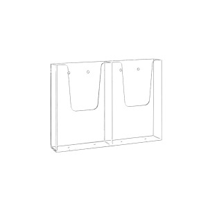 Porte-brochure mural classique 2 cases 1/3A4 (2xL.10.6 cm)