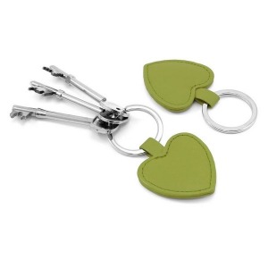 Porte-clés en forme de coeur en PU