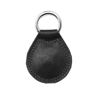 Porte-clés rond en cuir