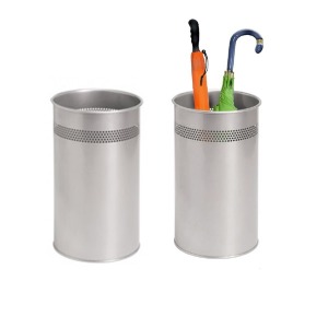 Porte-parapluie/corbeille publicitaire éco métal gris h.46 x l.26cm