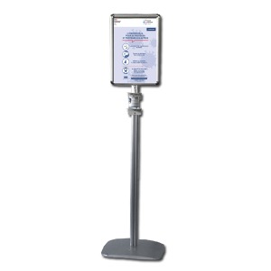 Poteau DF Distributeur Flacons Gel + cadre A3 Gris clair