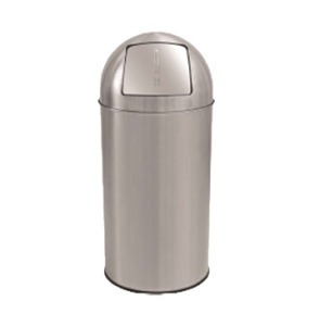 Poubelle publicitaire trappe push capacité 50L + seau intérieur