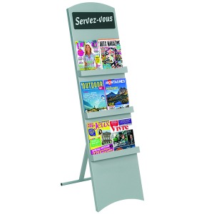 Présentoir Back-Line 3700 Gris-Alu + Servez-Vous