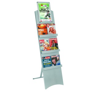 Présentoir Black-Line 3700 Gris-Alu + Cadro-Clic A3