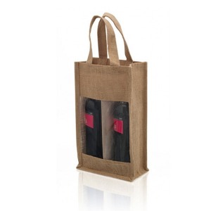 Sac publicitaire pour 2 bouteilles en toile de jute