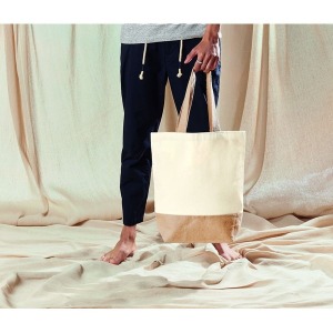 Sac publicitaire shopper coton/toile de jute