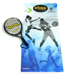 Serviette microfibre avec logo 75x155cm quadri