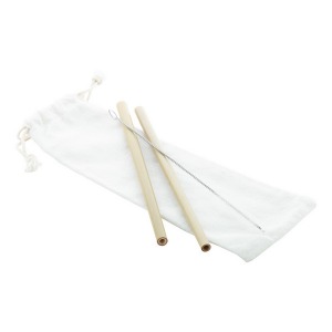 Set 2 pailles promotionnelles bambou
