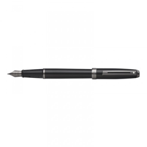 Stylo plume personnalisé Prelude - Noir mat/Doré, Noir/Gun