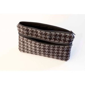 Trousse 2 zips 190x120 mm en velours avec doublure