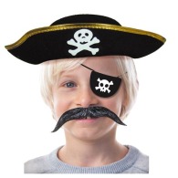 CHAPEAU personnalisable PIRATE ENFANT FEUTRE NOIR