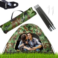 Tente de camping touristique moustiquaire camouflage