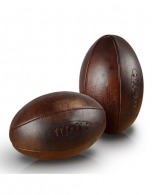 Ballon rugby personnalisable old school cuir véritable